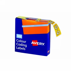 SP- LABELS COLOUR CODING AVERY 25X38MM Q SIDE TAB YELLOW BX500