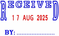 STAMP DESKMATE SELF INKING RECEIVED/DATE BLUE/RED