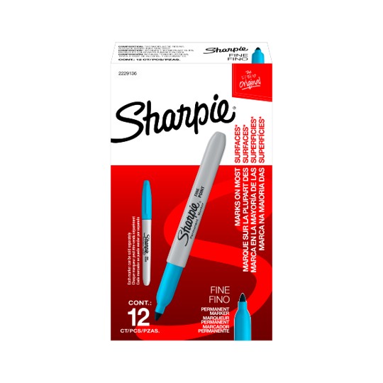 SP- MARKER SHARPIE PERMANENT FINE 1.0MM TURQUOISE BX12
