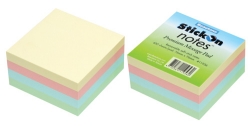 STICK ON NOTES B/TONE 76X76 PASTEL CUBE 4 COLOURS