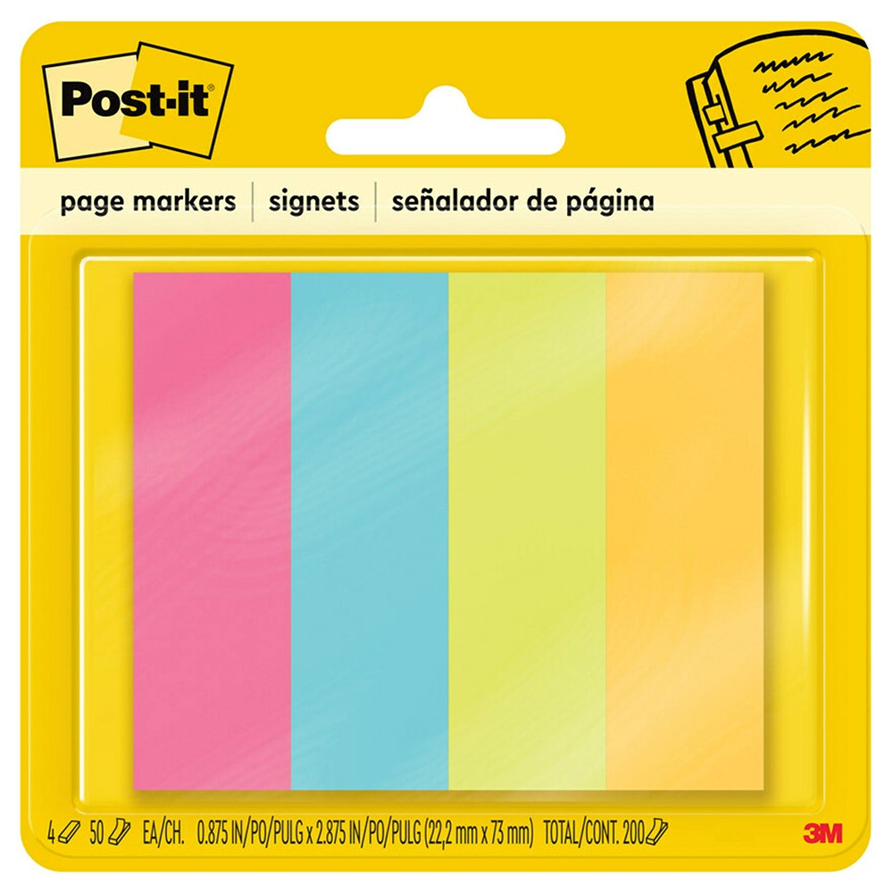 PAGE MARKERS POST-IT 671-4AU JAIPUR 22.2X73MM 4 PADS X 50 SHEET