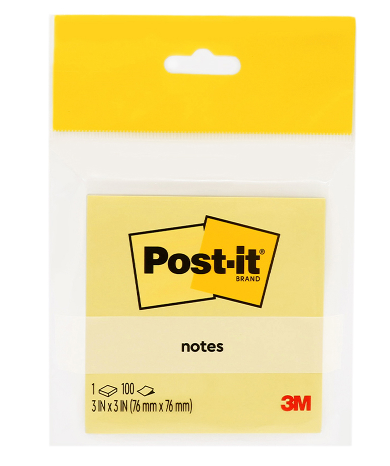 NOTES POST-IT 76X76MM 654-1CY YELLOW 100 SHEETS