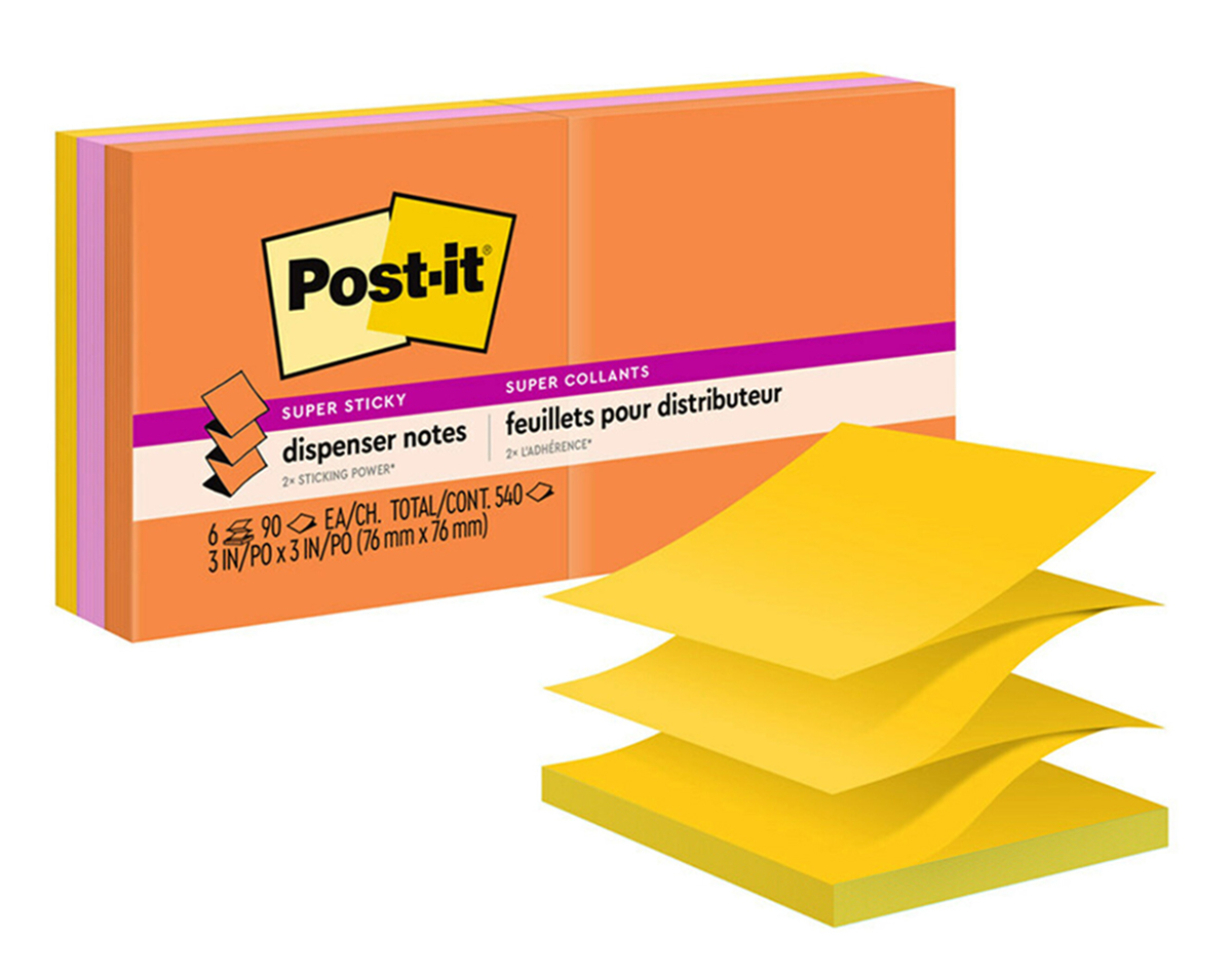 NOTES POST-IT SUPER STICKY 76X76MM R330-6SSUC POP UP ENERGY BOOST PK6