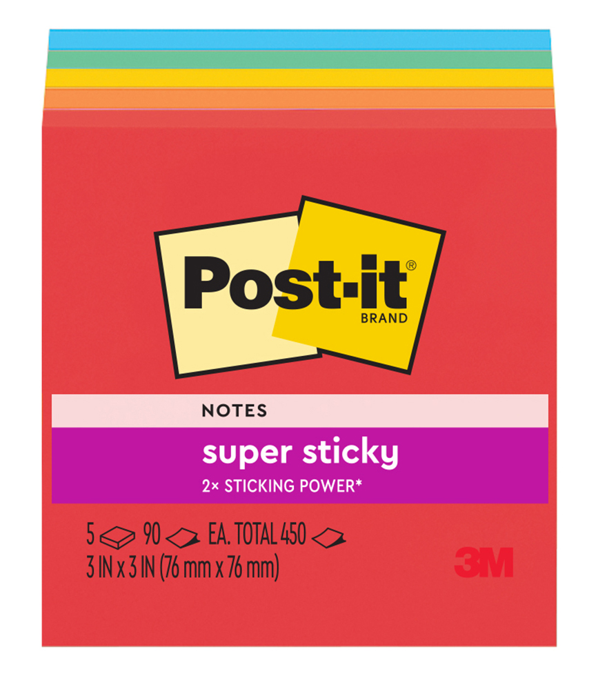 NOTES POST-IT SUPER STICKY 76X76MM 654-5SSAN MARRAKESH PK5