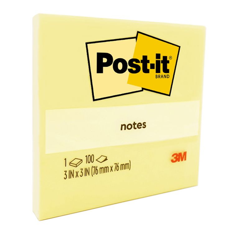NOTES POST-IT 76X76MM 654 YELLOW PK12
