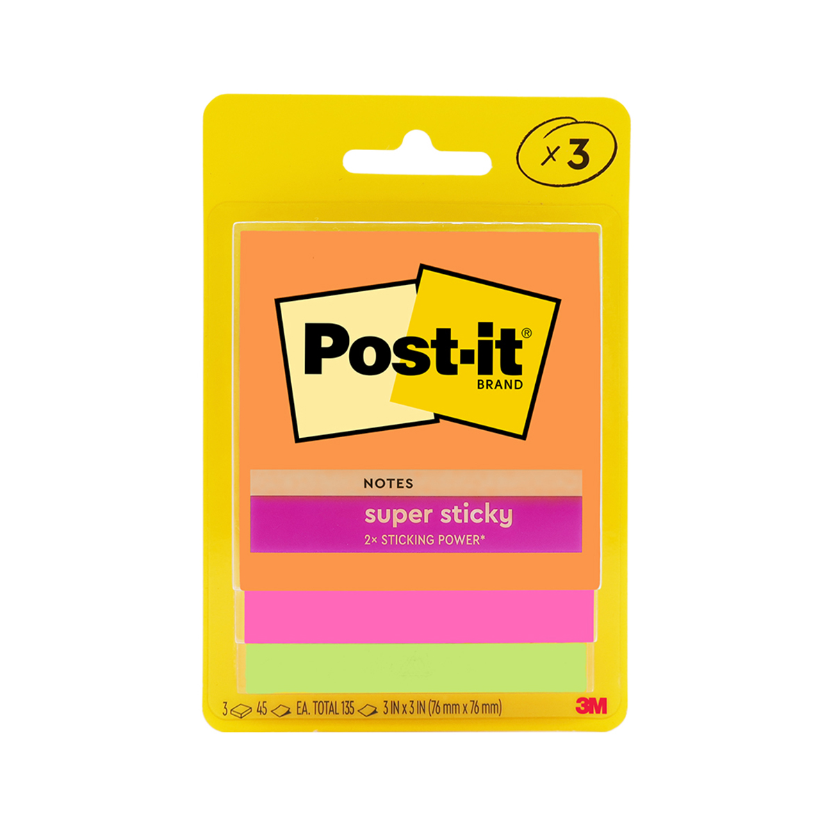NOTES POST-IT SUPER STICKY 76X76MM 3321-SSAU RIO DE JANEIRO PK3