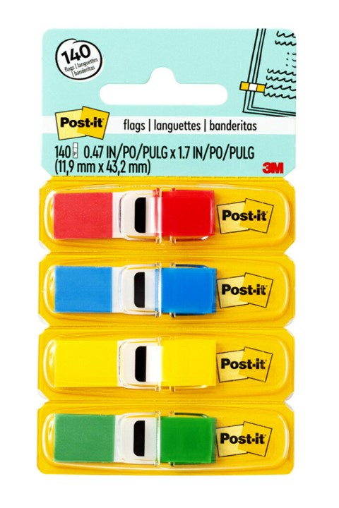 FLAGS POST-IT 683-4 MINI ASSORTED COLOURS