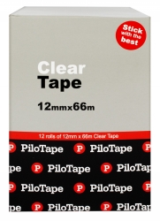 TAPE CLEAR PILOTAPE 12MMX66M BX12