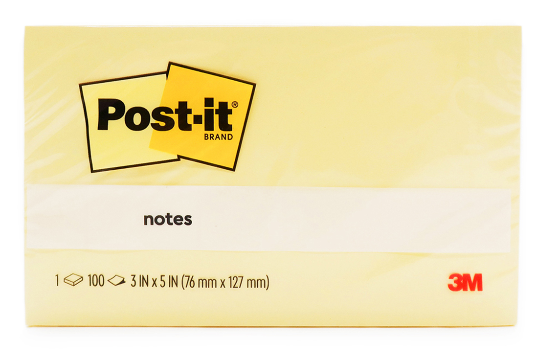 NOTES POST-IT 76X127MM 655-1CY YELLOW 100 SHEETS