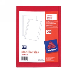 MANILLA FOLDER AVERY F/C RED PK20