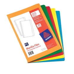 MANILLA FOLDER AVERY F/C 5 RAINBOW COLS PK20