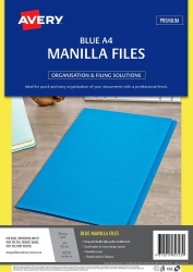 MANILLA FOLDER AVERY A4 BLUE PK20