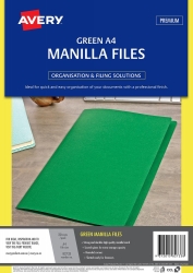 MANILLA FOLDER AVERY A4 GREEN PK20