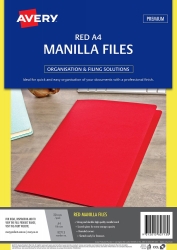 MANILLA FOLDER AVERY A4 RED PK20