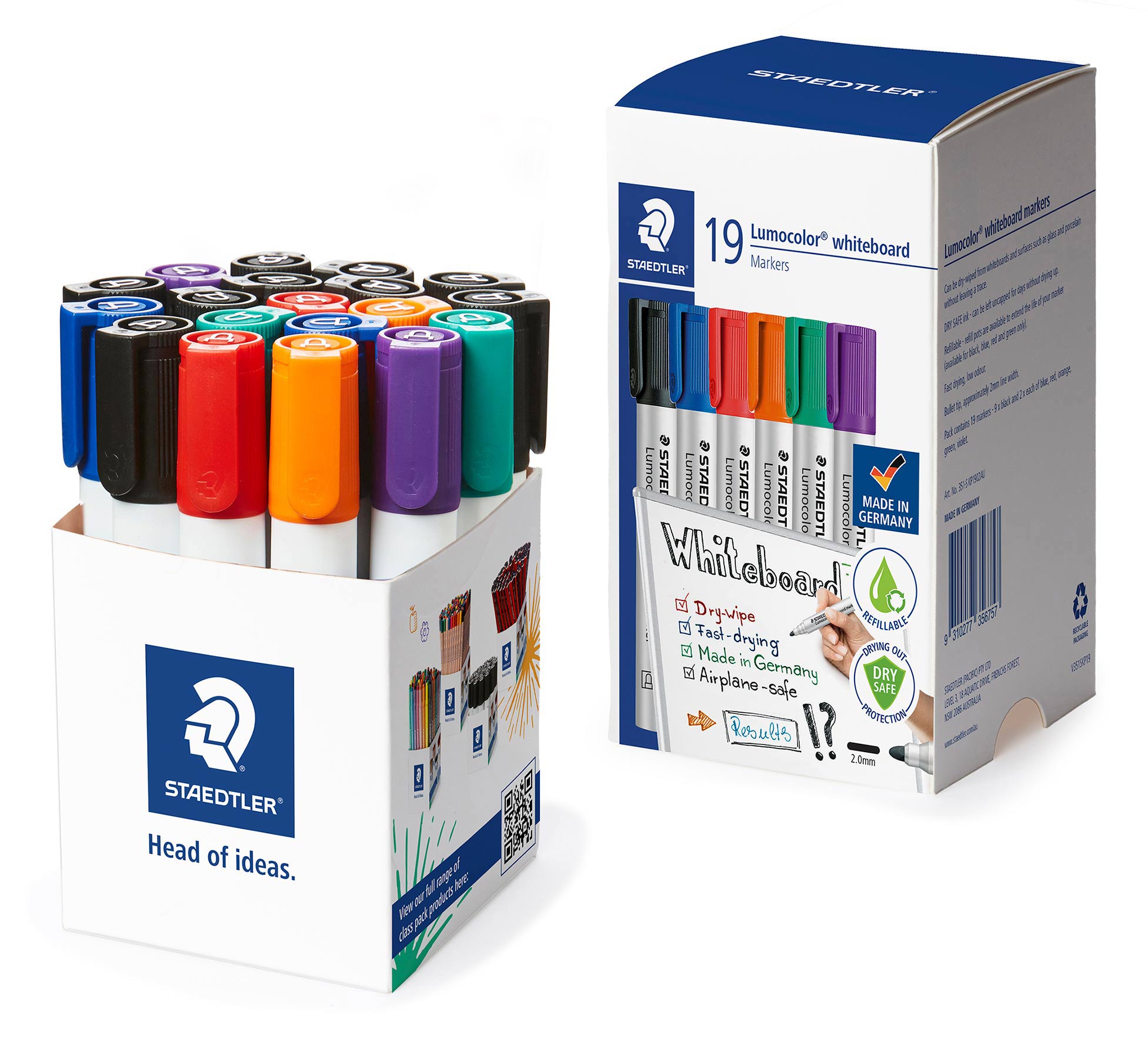 SP- MARKER WHITEBOARD STAEDTLER LUMOCOLOR 351 BULLET ASST CUP19