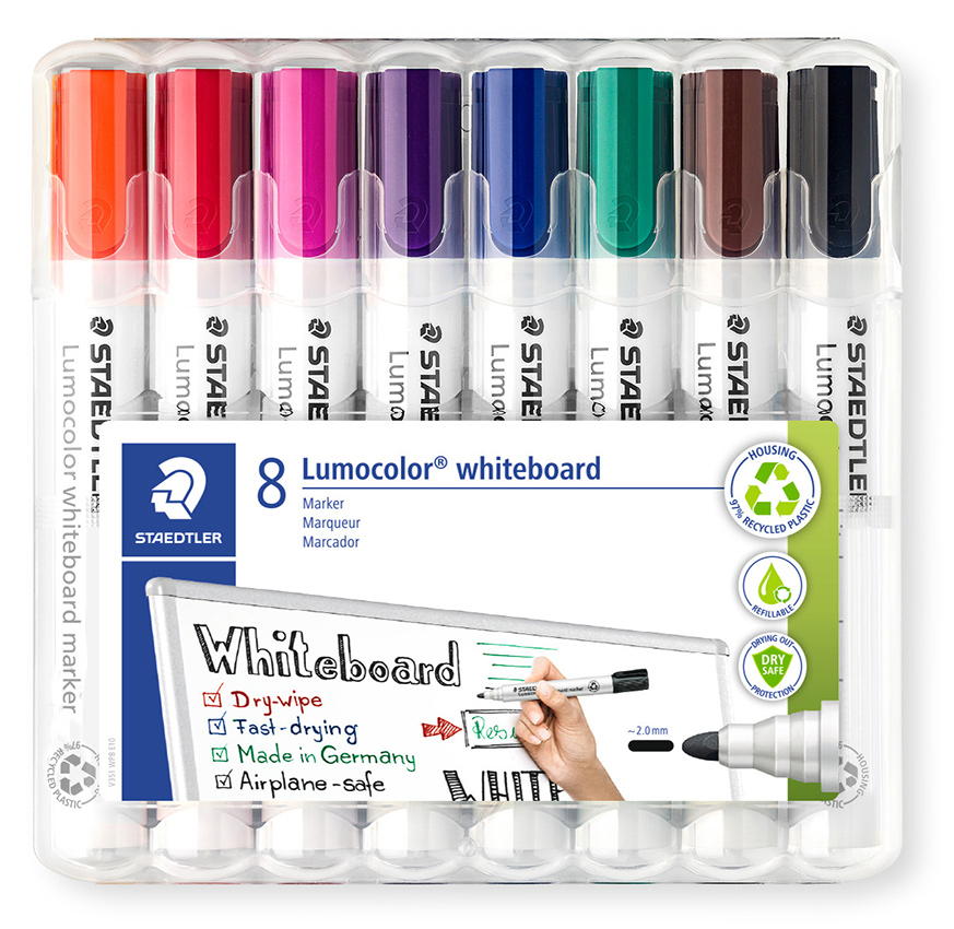 MARKER WHITEBOARD STAEDTLER 351 BULLET ASST WLT8