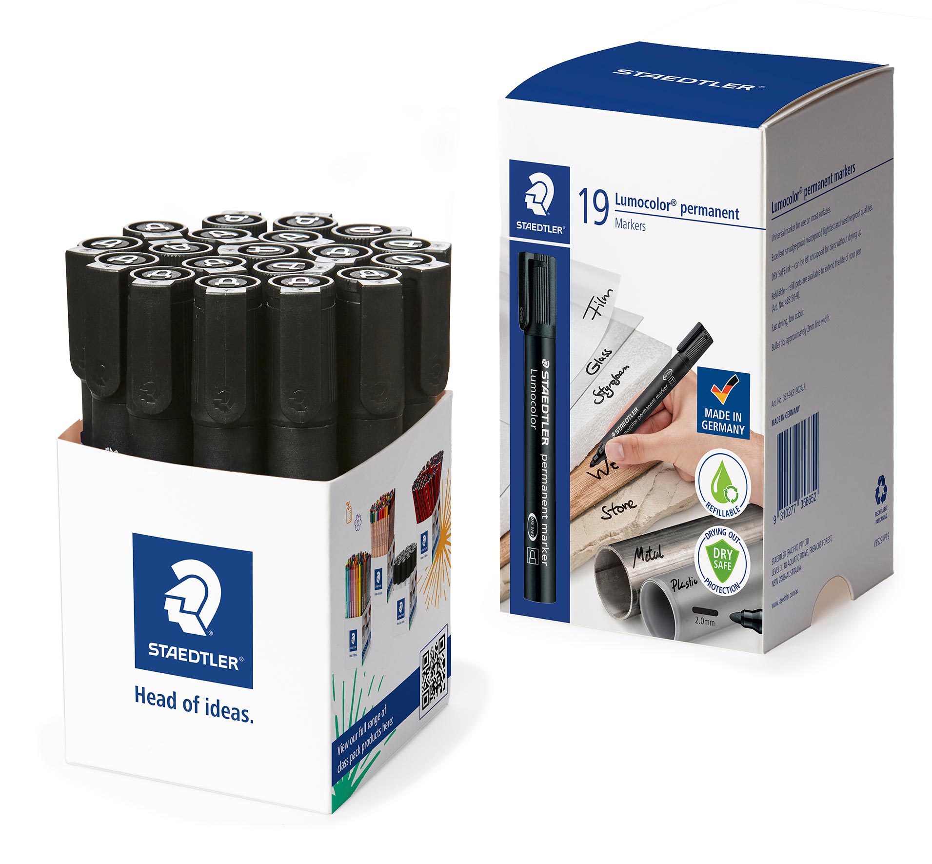 SP- MARKER STAEDTLER 352 LUMOCOLOR PERMANENT BULLET BLACK CUP19