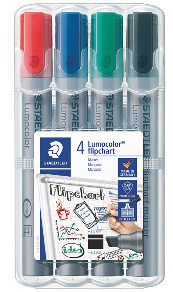 SP- MARKER LUMOCOLOR FLIPCHART ASSTD WLT4