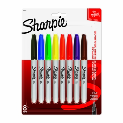 MARKER SHARPIE PERMANENT FINE ASST PK8