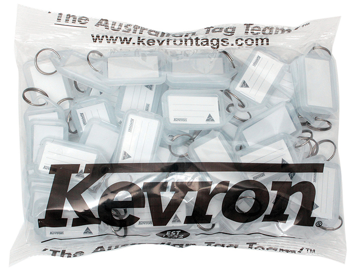 KEY TAGS KEVRON CLEAR PK50