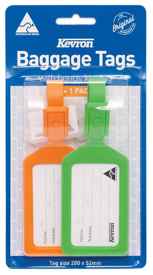 LUGGAGE TAG KEVRON 2 PACK WITH BONUS KEYTAG