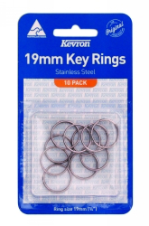 KEY RINGS KEVRON 19MM S/STEEL PK10