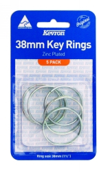 KEY RINGS KEVRON 38MM ZINC PLATED PK5