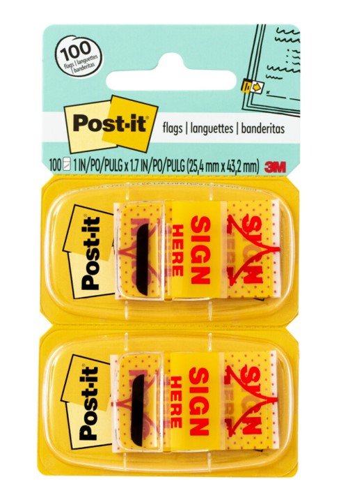 FLAGS POST-IT 680-SH2 SIGN HERE TWIN PACK