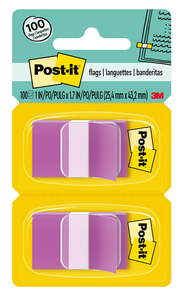 FLAGS POST-IT 680-PU2 PURPLE TWIN PACK