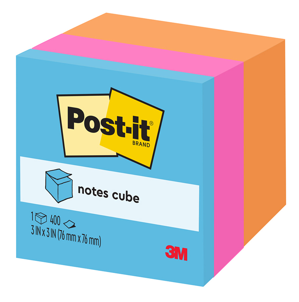 NOTES POST-IT CUBE 76X76MM 2053-ELT-O ASST 400 SHEETS