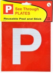 P PLATE SEE THROUGH RED BACKGROUND 302