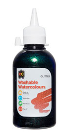 SP- PAINT GLITTER EC 250ML WASHABLE WATERCOLOUR BLACK