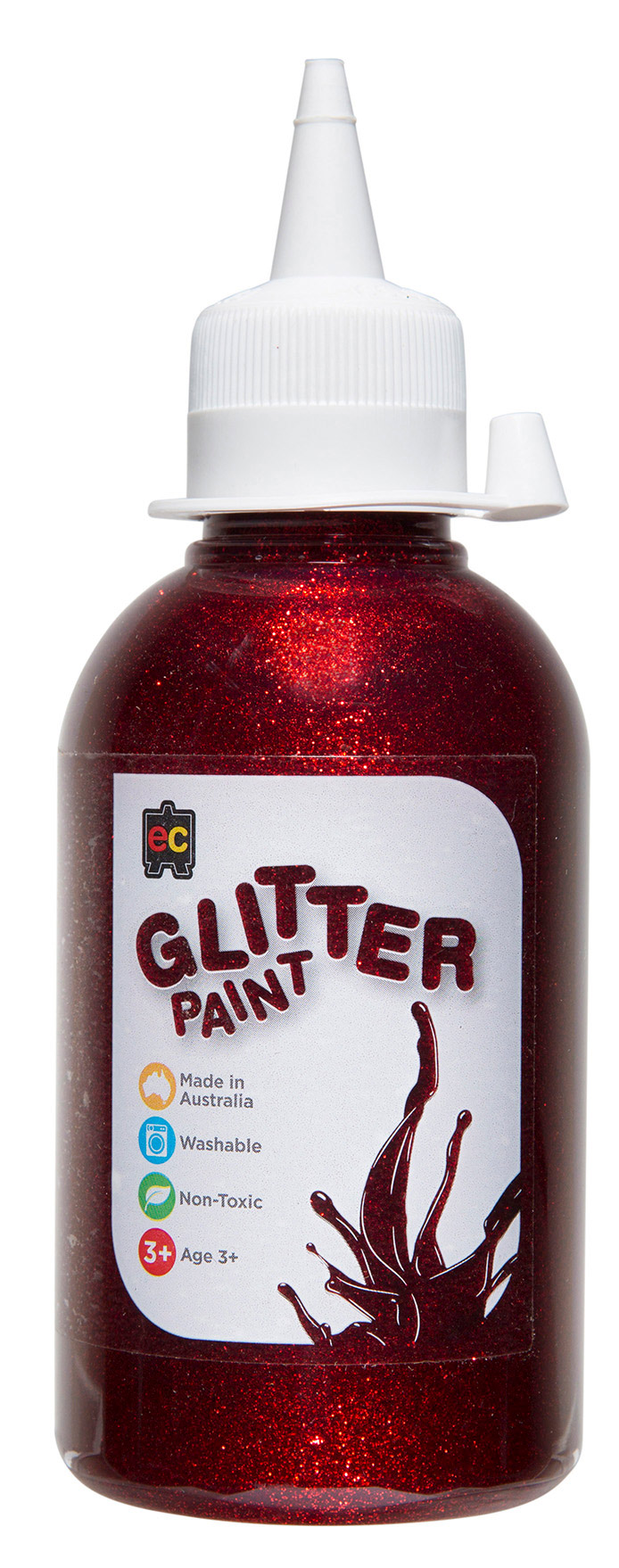 SP - PAINT GLITTER EC 250ML WASHABLE WATERCOLOUR RED