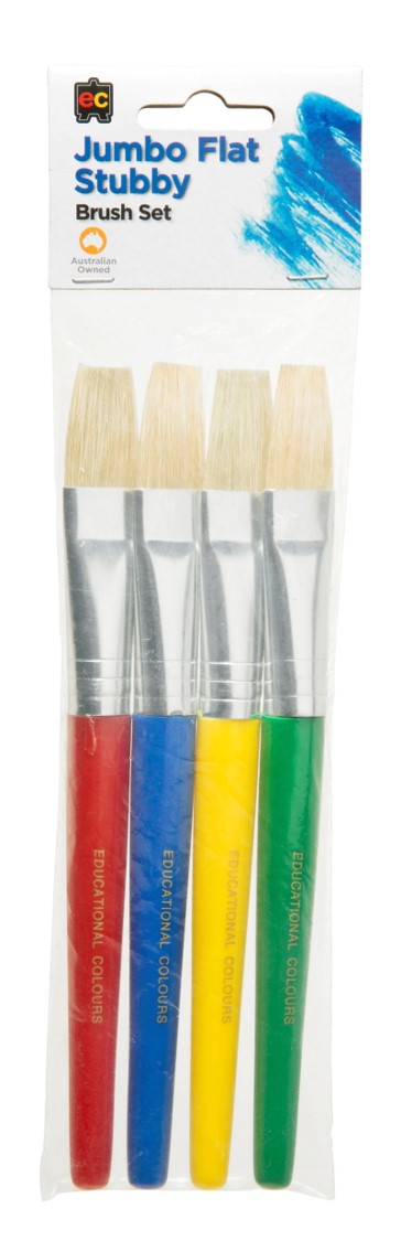 SP- PAINT BRUSH JUMBO STUBBY HOG BRISTLE FLAT WOODEN (LOOSE STOCK)