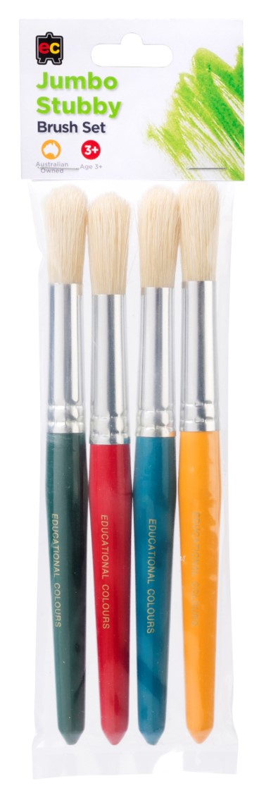 SP- PAINT BRUSH JUMBO STUBBY HOG BRISTLE ROUND WOODEN (LOOSE) EC EDVAN