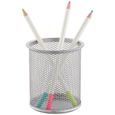 PENCIL CUP ITALPLAST SILVER MESH