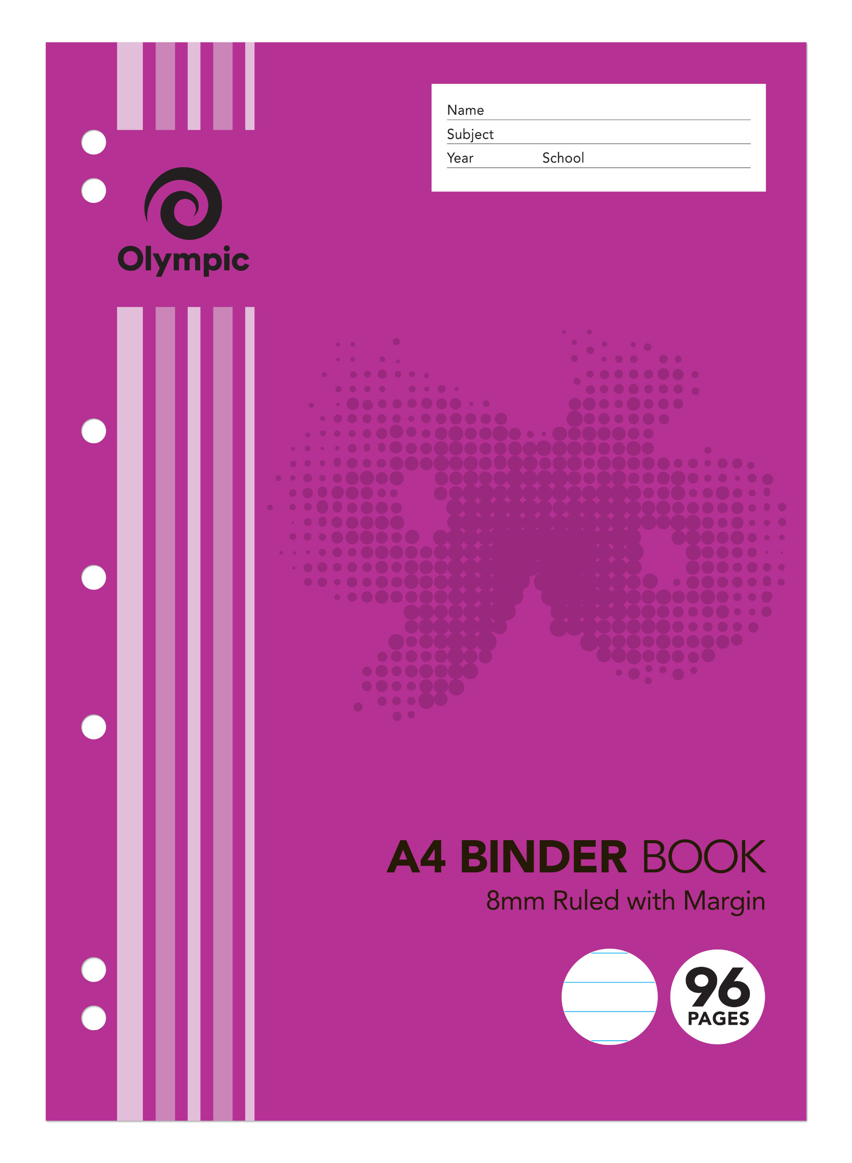 BINDER BOOK OLYMPIC A4 8MM RULED 96PG (30052)