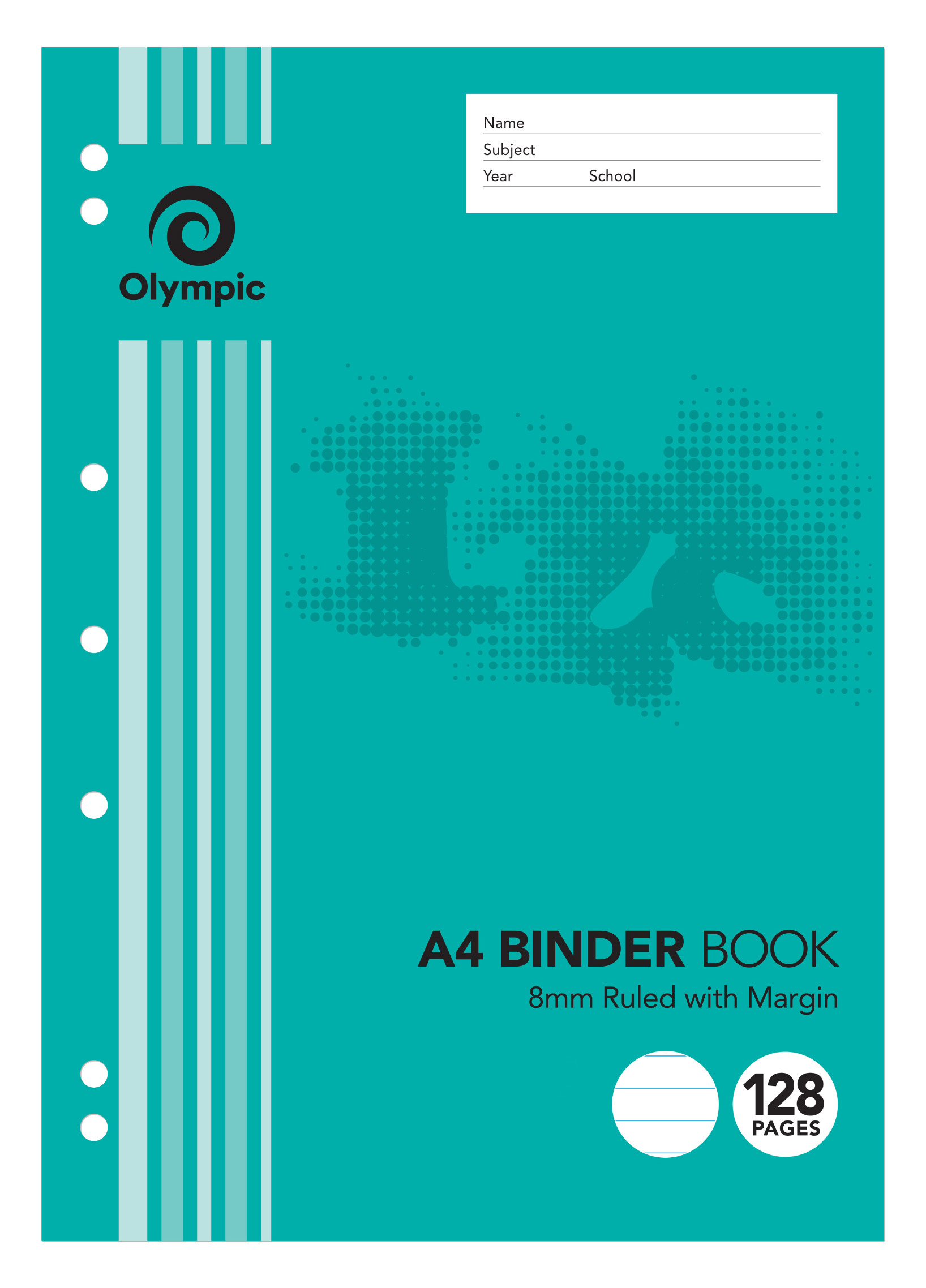 BINDER BOOK OLYMPIC A4 8MM RULED 128PG (30053)