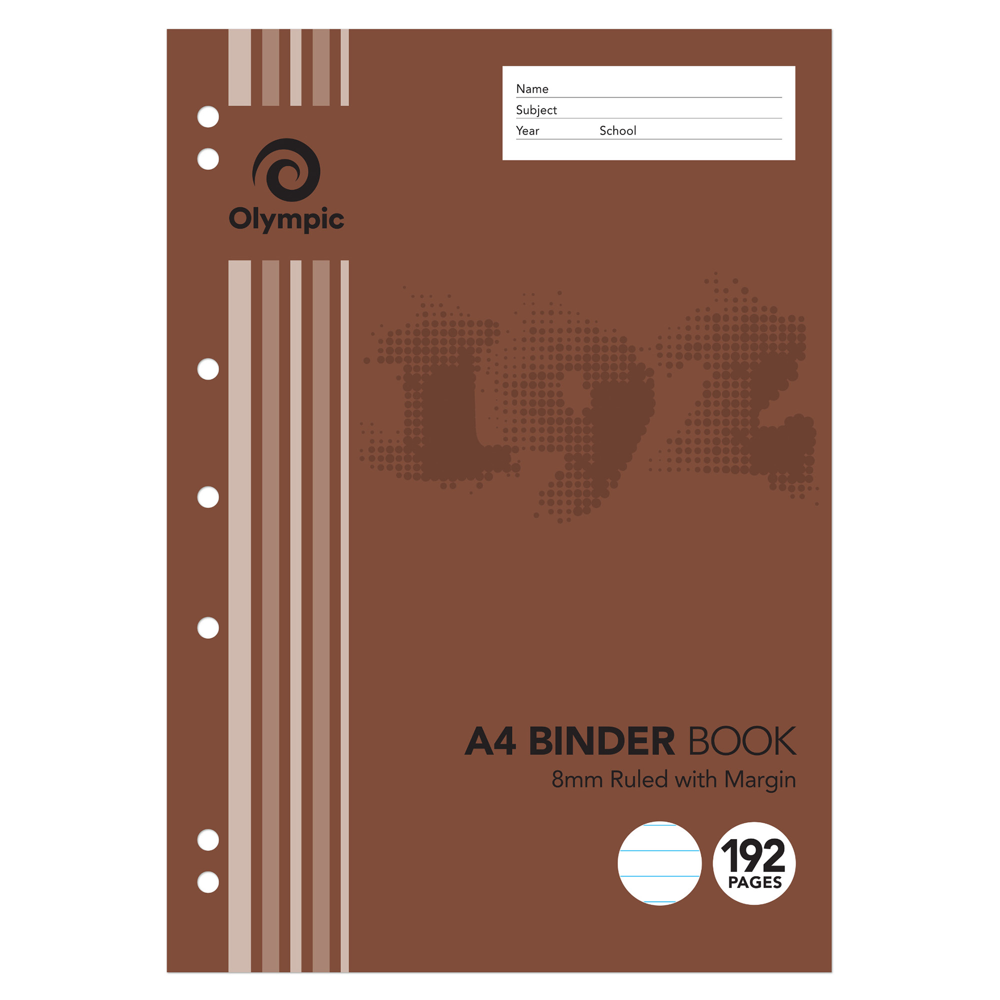 BINDER BOOK OLYMPIC A4 8MM RULED 192PG (30063)