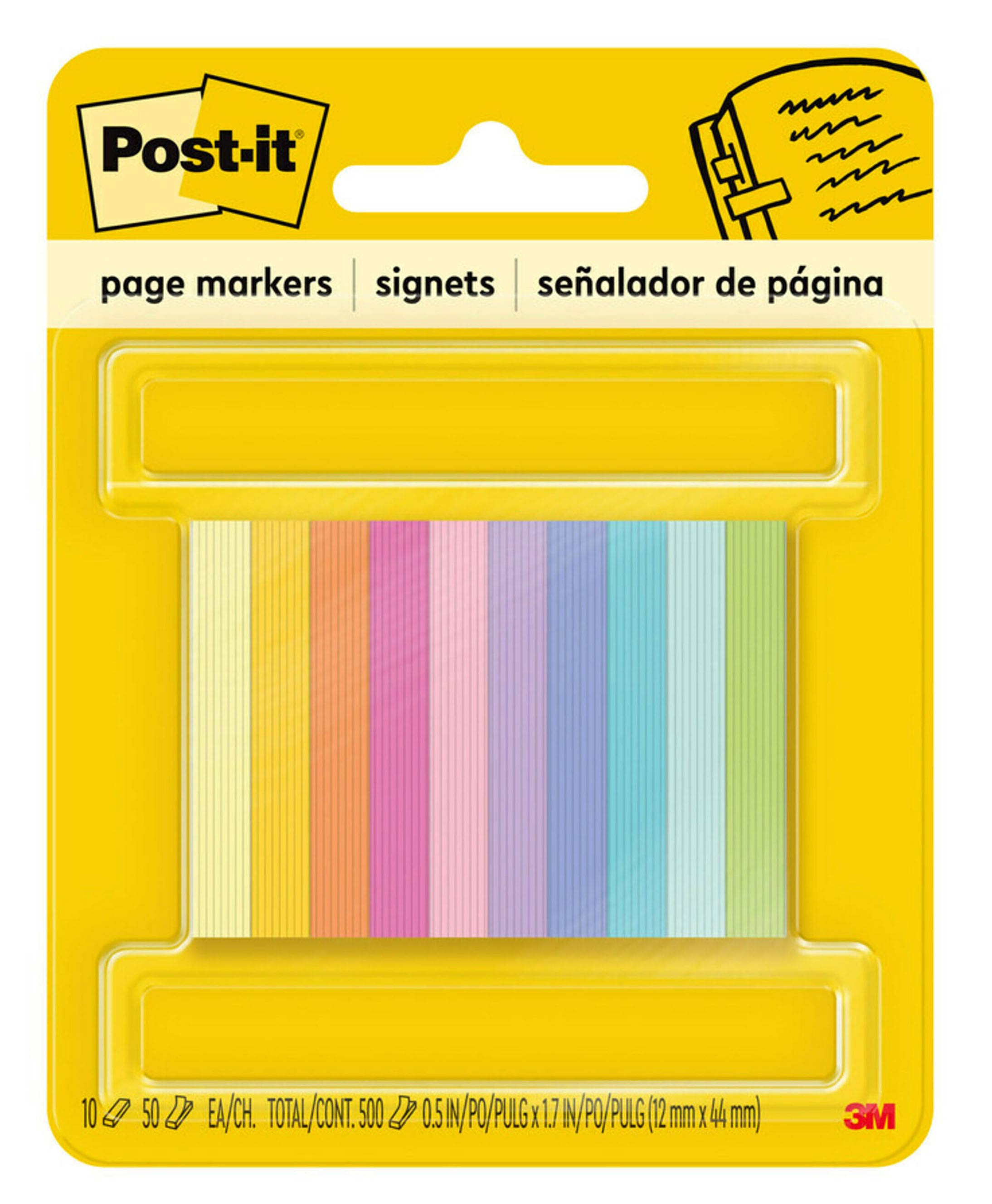 PAGE MARKERS POST-IT 670-10AB 10 COLOURS 50 SHTS EA