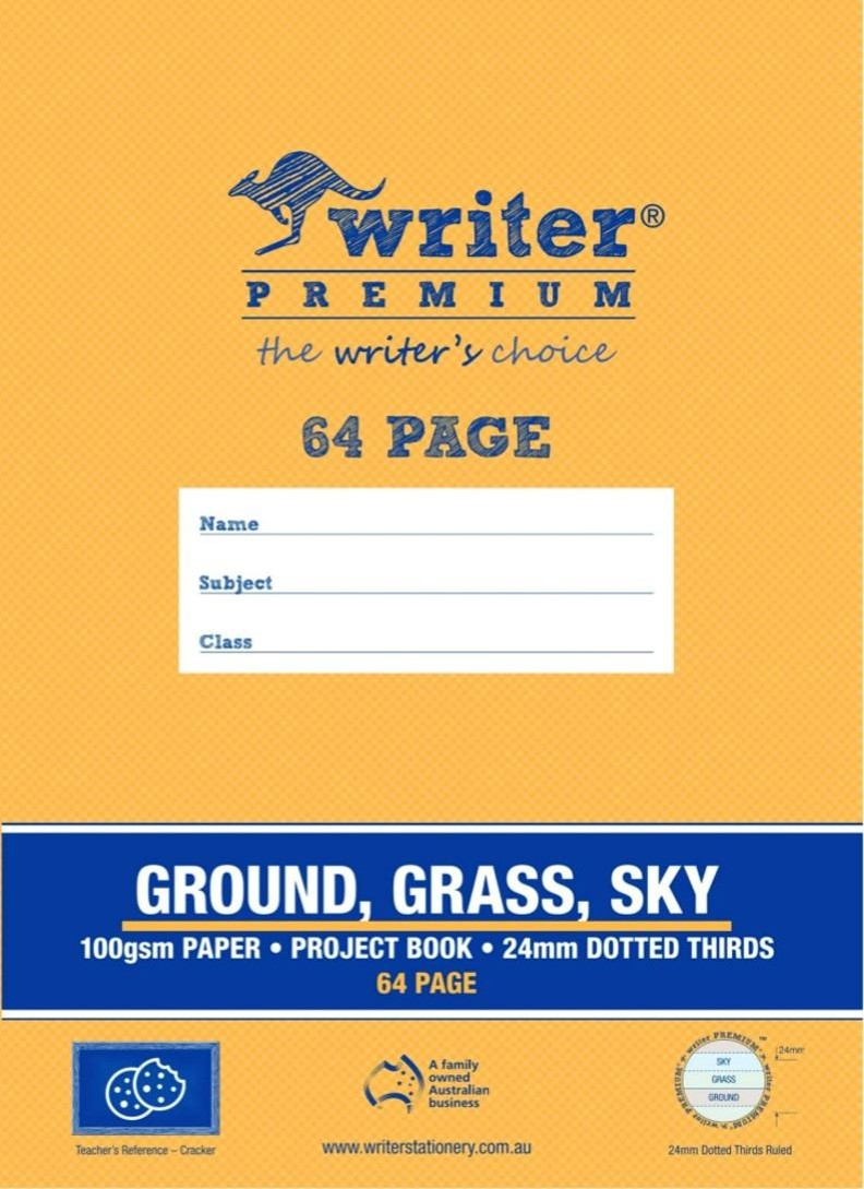 PROJECT BOOK WRITER PREMIUM 64PG PLAIN/24MM DOTTED THIRDS GROUND GRASS SKY