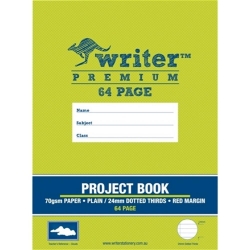 PROJECT BOOK WRITER PREMIUM 64PG PLAIN/24MM DOTTED THIRDS + MARGIN CLOUDS