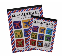WRITING PAD AIRMAIL QUILL 10X8 RULED 50LF PK10