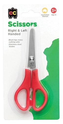 SCISSORS RED HANDLE 130MM HANGSELL (1) EC EDVANTAGE