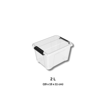 SP- STORAGE TUB PROTEXT 2L 190X150X11MM CLEAR WITH CLIP LOCK LID