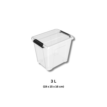 SP- STORAGE TUB PROTEXT 3L 190X150X16MM CLEAR WITH CLIP LOCK LID