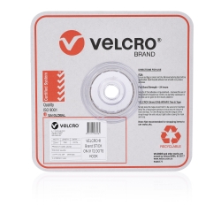 HOOK ONLY STICK ON DOTS VELCRO 22MM WHITE PK900