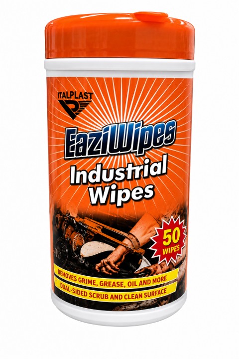 WIPES ITALPLAST INDUSTRIAL DISPOSABLE EAZIWIPES TUB50