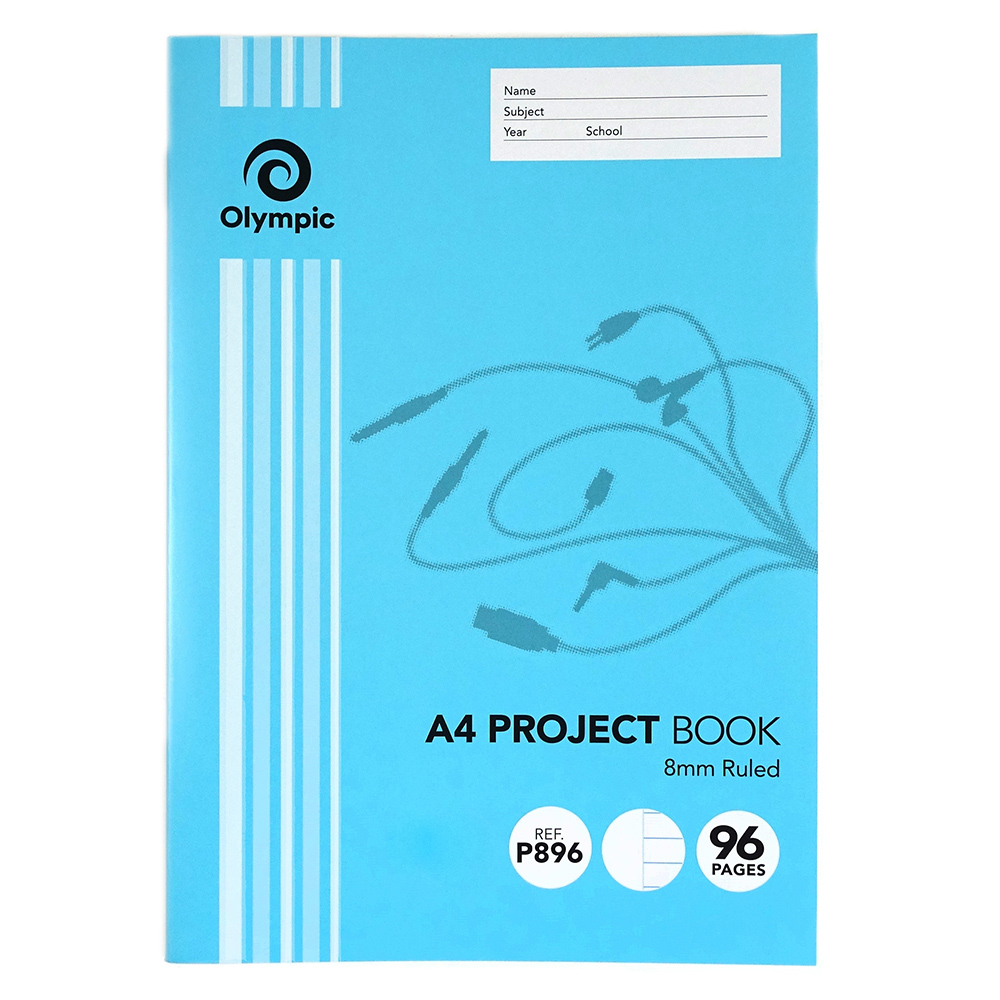 PROJECT BOOK OLYMPIC A4 8MM RULED/BLANK 96PG