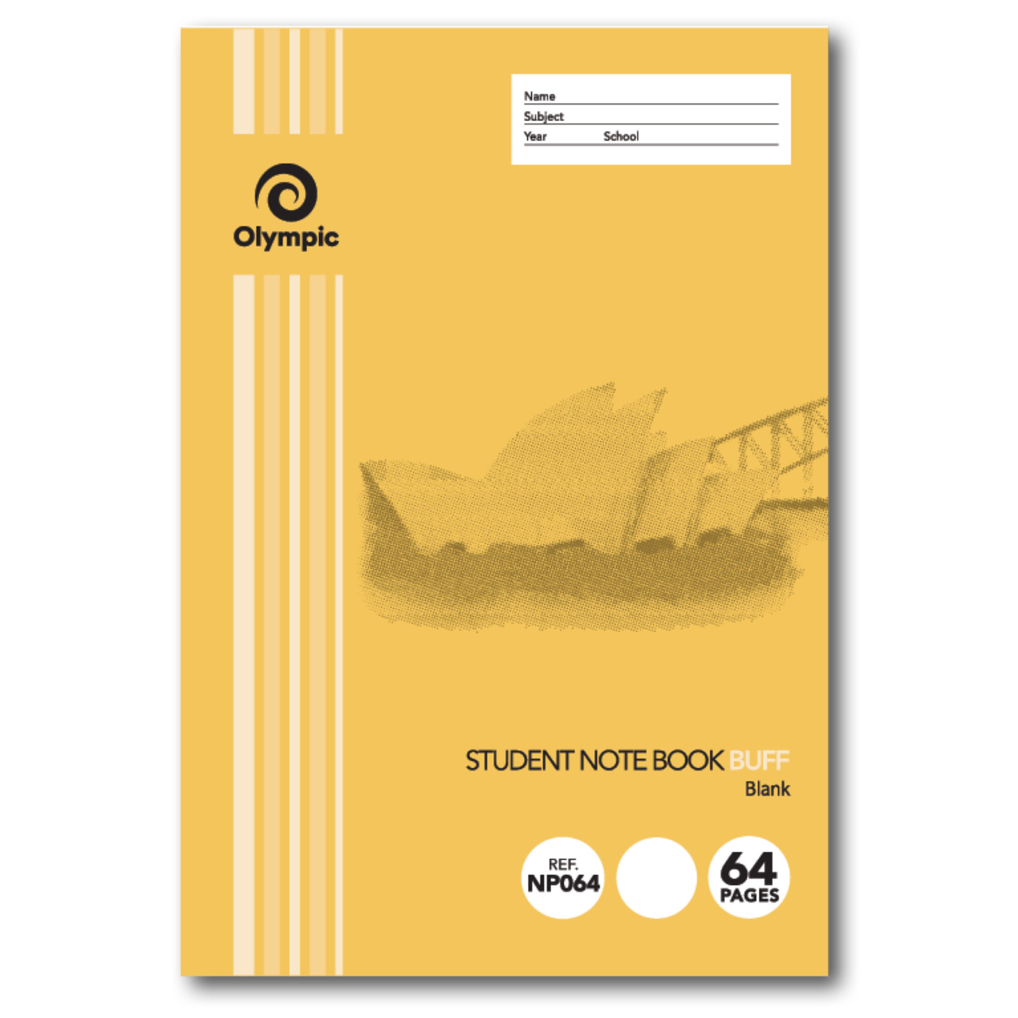 STUDENT EXERCISE BOOK OLYMPIC 250 X 175 64PG BLANK (P) BUFF